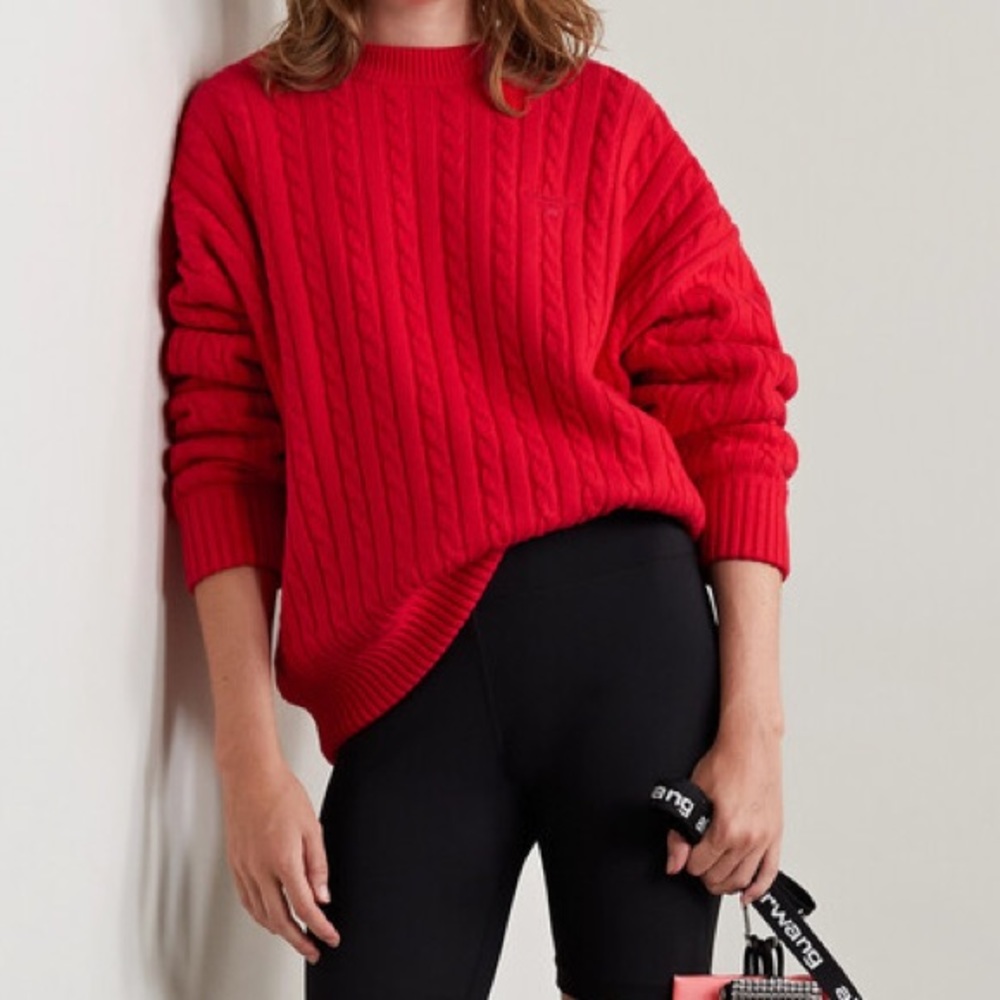 Alexander Wang Cable-knit Cotton-blend Sweater